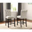 2 pièces chaises de hauteur comptoir brun clair, avec tabourets de soutien en bois, luxe rembourré élégant, finition-914252913