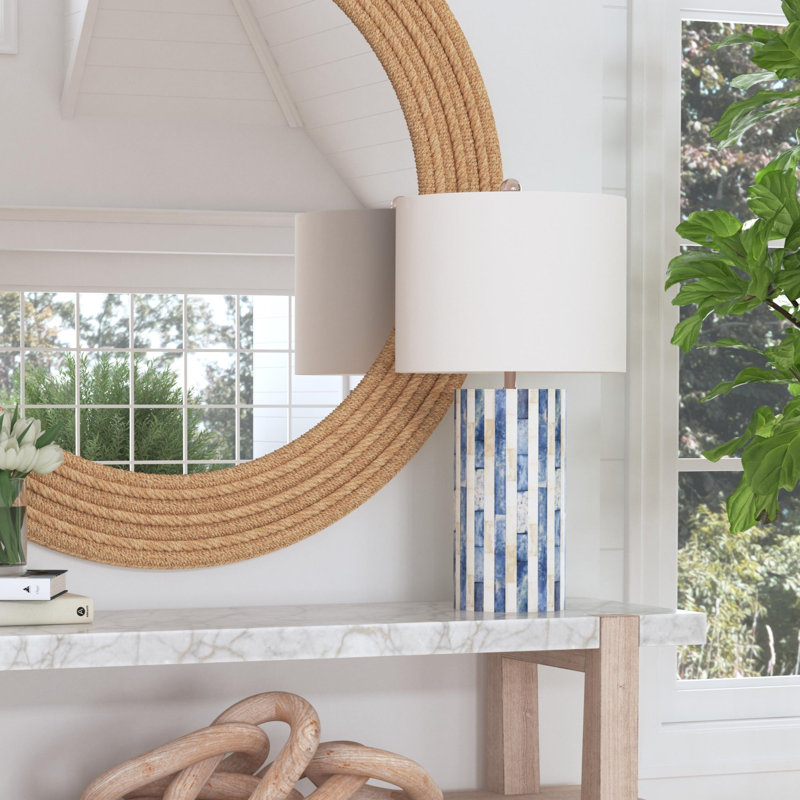 Lampe de table Patterson, Bleu / blanc