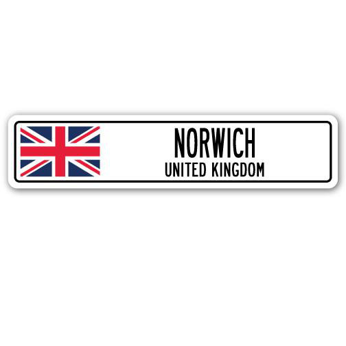Panneau de signalisation en aluminium Norwich, Royaume-Uni, H 8 po x l 36 po x P 1 po