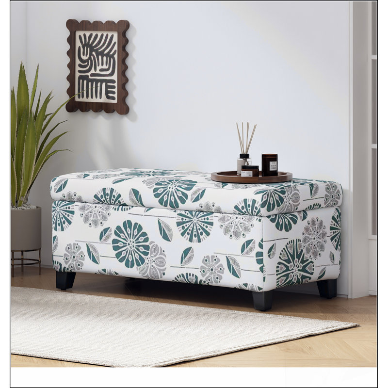 Repose-pieds de luxe avec choix de confort, fonctions multiples, design classique et coins confortables avec tissu à motif floral, charnières à fermeture en douceur, repose-pieds et siège multifonctionnels pour le salon, compartiment caché pour la ch