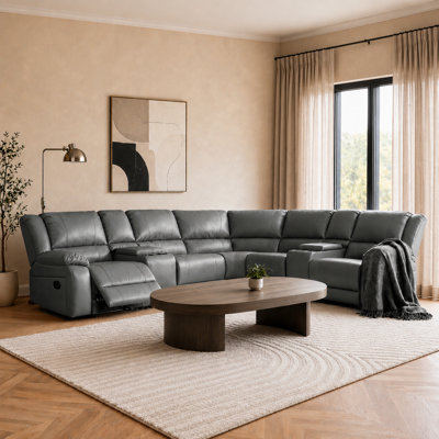 109"Modern Contemporary Faux Leather Sectional Couchwith Storage & Cup Holder