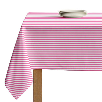 Pink Striped Tablecloth 84" x 60"