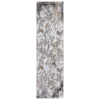 Prichard Abstract Gray/Gold Area Rug