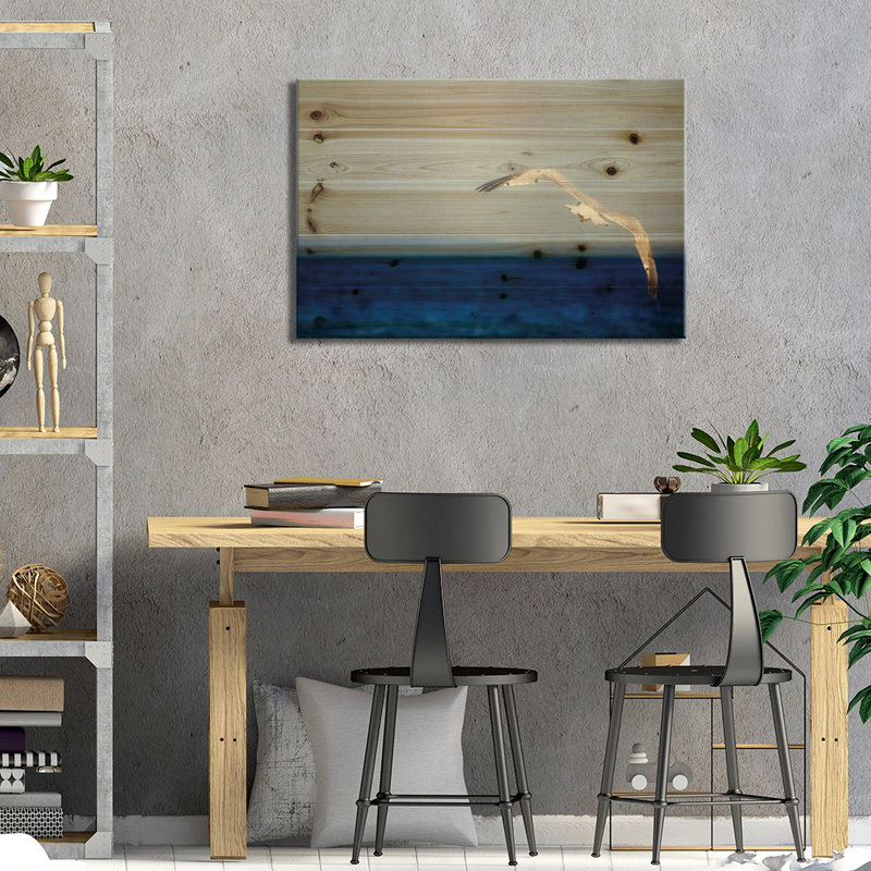 «Blue Lake I» par Elizabeth Urquhart, impression sur bois sans cadre