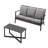 2-Piece Wicker Patio Conversation Set With Gray Cushions & Coffee Table