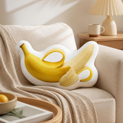 Coussin décoratif en forme de banane pelée, imprimé 2D, 55 cm (21,65 pouces), idéal pour décorer une chambre, un canapé ou une fête.