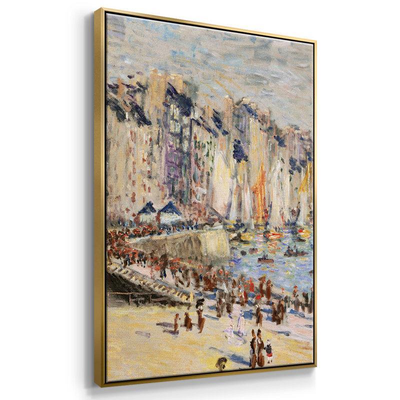 Monet, reproduction sur toile 3 pièces, H 36 po x l 75 po x P 2 po, Or