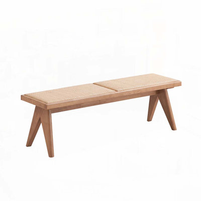 Rattan & Natural Finish Bench by Dakota Fields