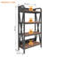 Étagère de cuisine 55,61 po à 4 niveaux en métal et en bois pour la salle de bain, placard, avec tablettes réglables, lignes épurées, chambre de rangement à quatre niveaux à visibilité rapide, cuisine, avec dos ouvert