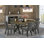 Ensemble de table de salle à manger 7 pièces avec pieds en X et 6 chaises de salle à manger Parson en tissu Gotham foncé, noir brossé
