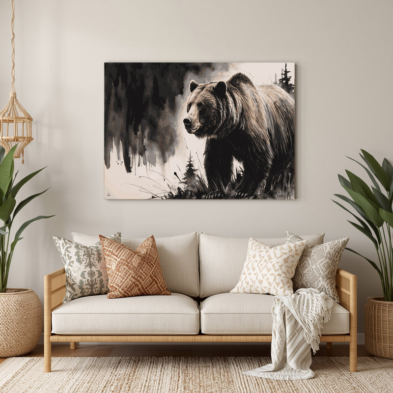 Faune, grizzly noir, art mural en métal, H 11 po x l 14 po