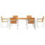 6 - Person Solid Wood Patio Dining Set Rectangular Table-405616948