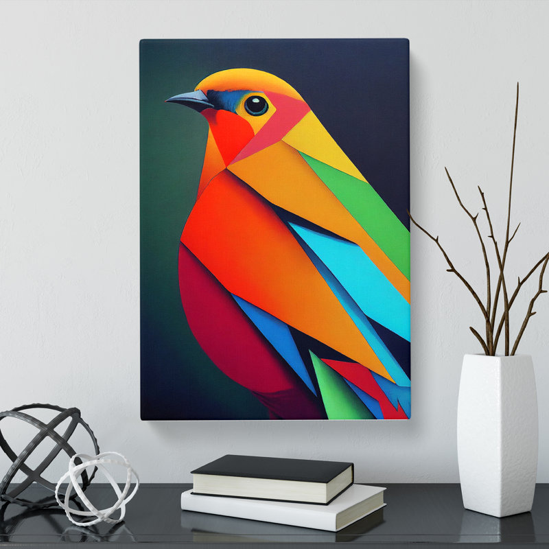 Aspenson Robin Bird Abstract Vol.6 - Wrapped Canvas, 50cm H x 35cm W x 3cm D