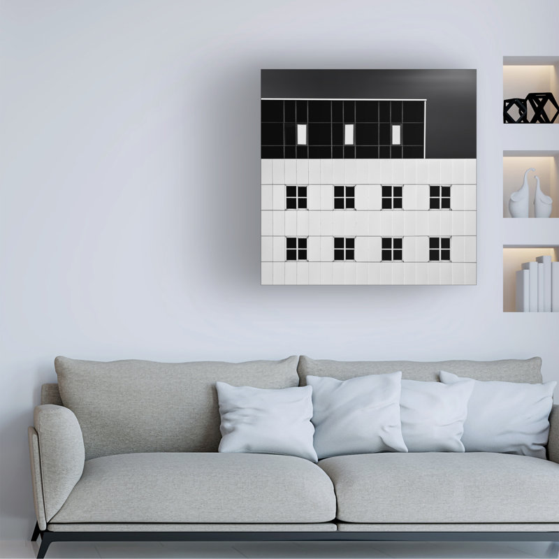 Œuvre d'art sur toile noir, Gilbert, H 18 po x l 18 po