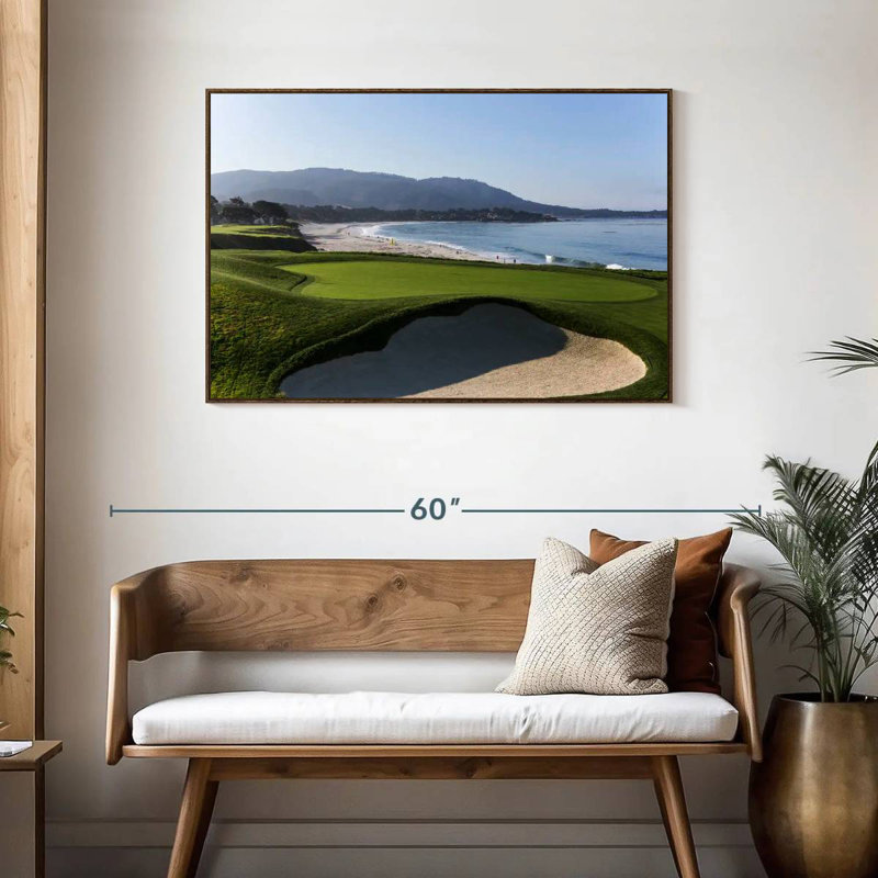 Monterey CA Golf Course, Floating Frame Walnut, 43" X 29"
