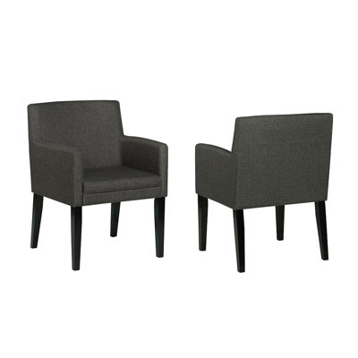 Ensemble de 2 fauteuils de salle à manger rembourrés en tissu