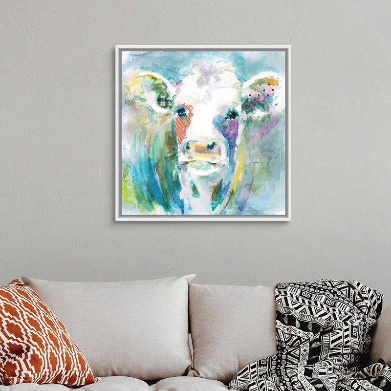 «Playful Gracie», reproduction d'art sur toile, H 31,7 po x l 31,7 po x P 1,75 po, Cadre flottant blanc