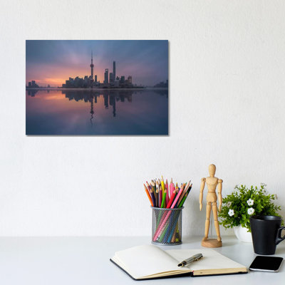 Sunrising Shnaghai by Javier De La Torre - Wrapped Canvas Print