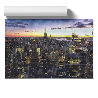 New York Skyline Painting - Frameless Print