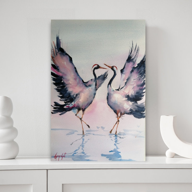Art mural contemporain oiseau à tête noire, H 18 po x l 12 po