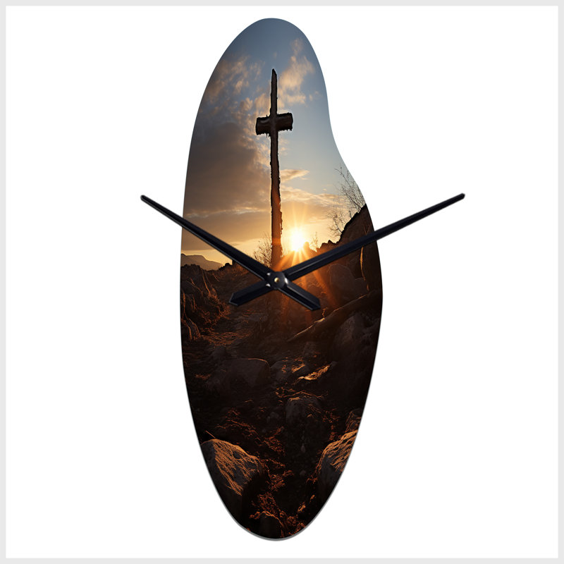 Horloge religieuse en résine, Grand