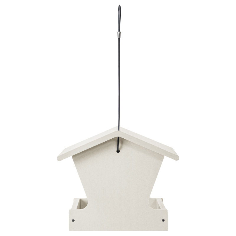Medium Sea Salt White Recycled Plastic Hanging Hopper Bird Feeder