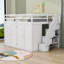 Lit mezzanine en bois pleine grandeur Jaydamarie avec armoires et tiroirs intégrés, tablettes-435237224