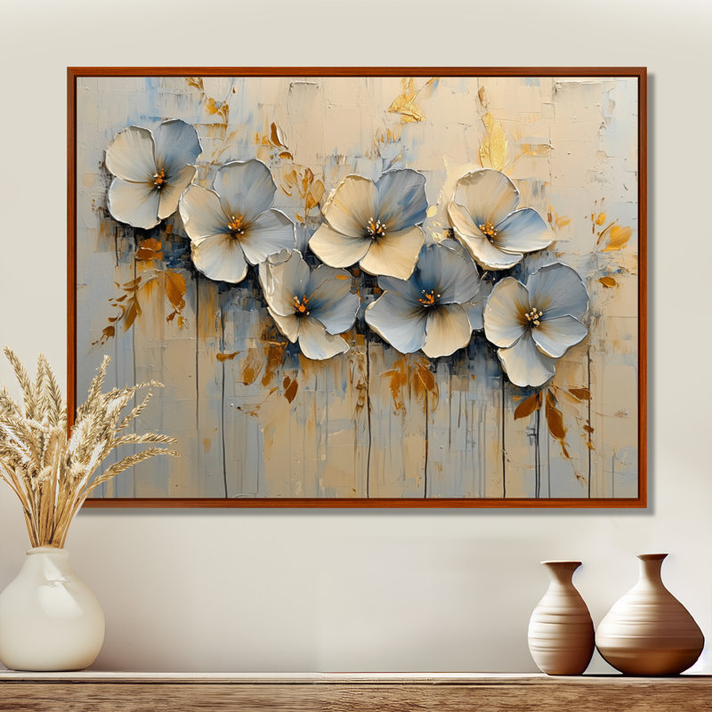 «Moung Violet Flowers Dreaming In Fields I - Violets», art mural, H 16 po x l 32 po, Impression encadrée flottante, Brun