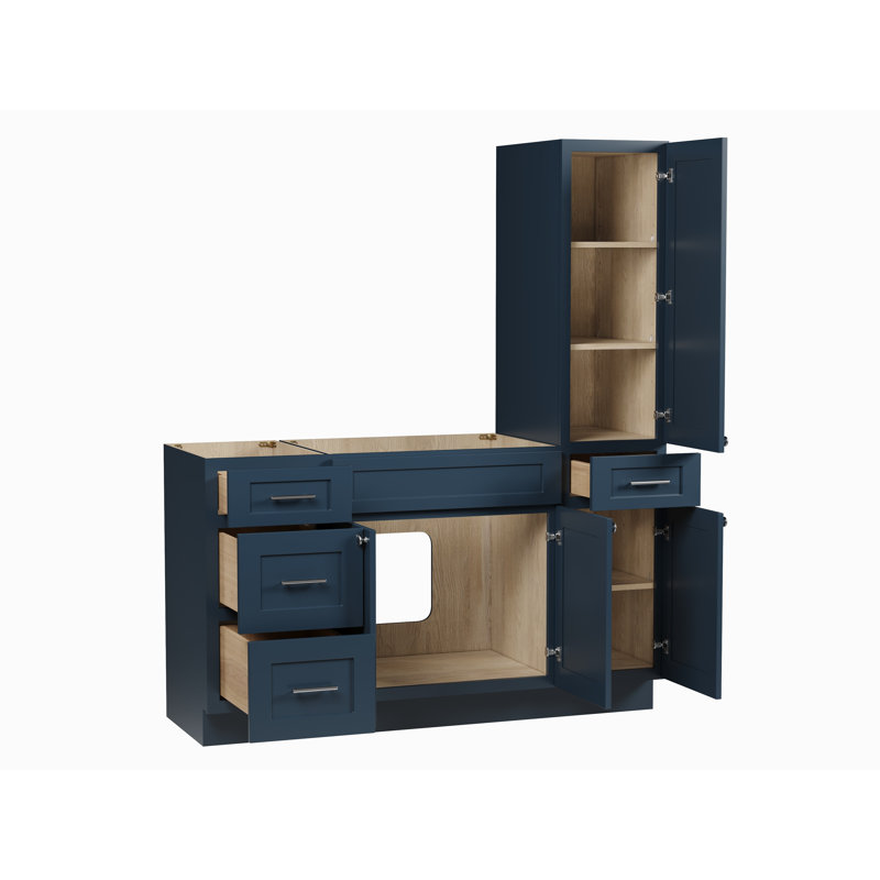 Meuble-lavabo simple 60 po Disar, Bleu