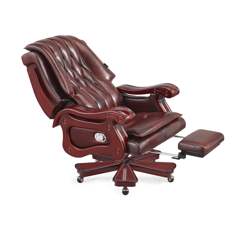 Proform® Diamond Accented Stitch Executive Chair with Genuine Top Grain  Leather