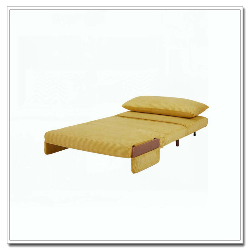 Fauteuil d'appoint rembourré convertible, Jaune