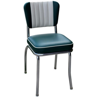 Retro Home Upholstered Channel Back Dining Chair