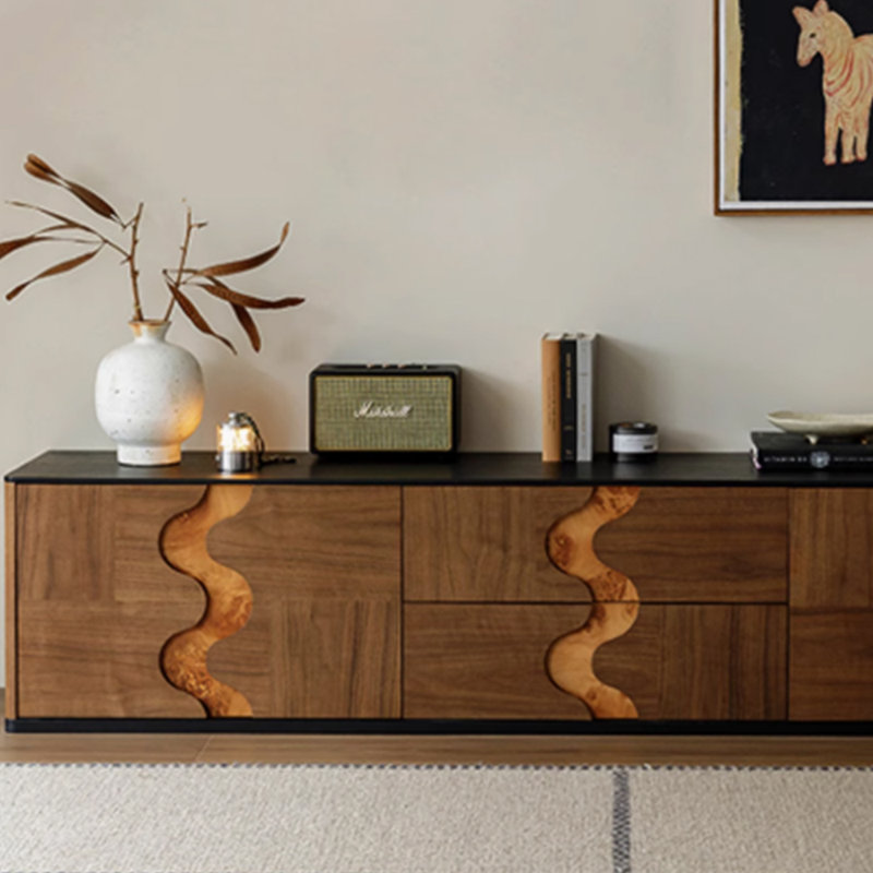 Meuble télé rétro, Noir / brun, 70.86"