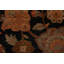 Tapis noir à motif floral indien Agra 9 x 12
