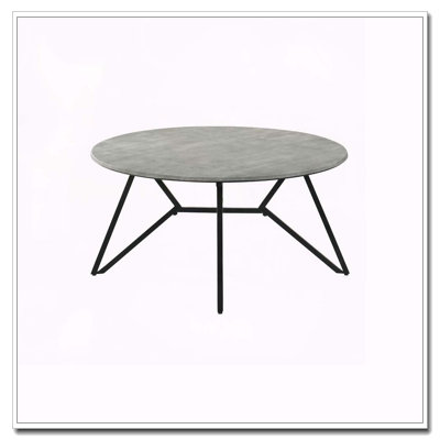 Travis Cement And Gunmetal Round Top Coffee Table