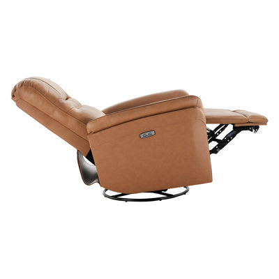 Martina Genuine Leather Swivel Gliding Power Recliner