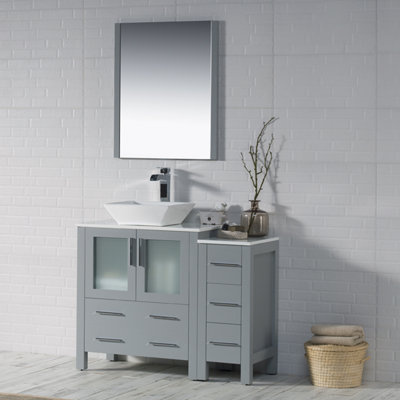 Ensemble de meuble-lavabo simple 42 po avec miroir Mance