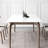 White + Nut-brown Rectangular Sintered Stone + Solid Wood Dining Table-111034153