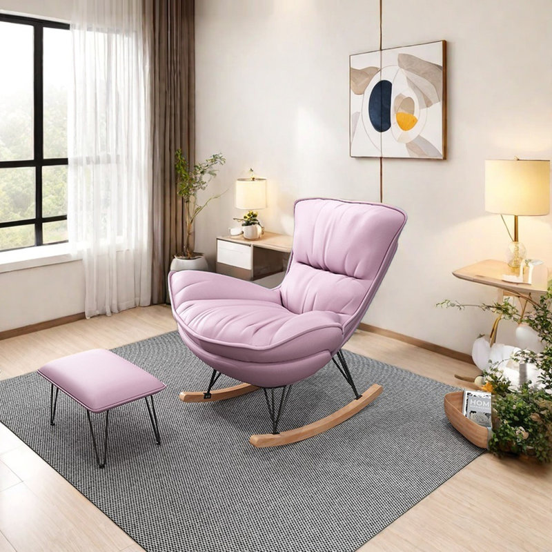 Chaise berçante confortable et respirante, Rose