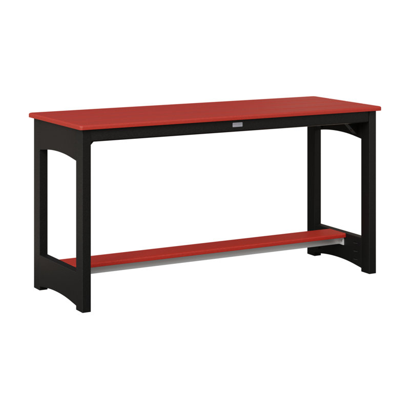 Balcony Outdoor Rectangle Dining Table, Scarlet Red, Black