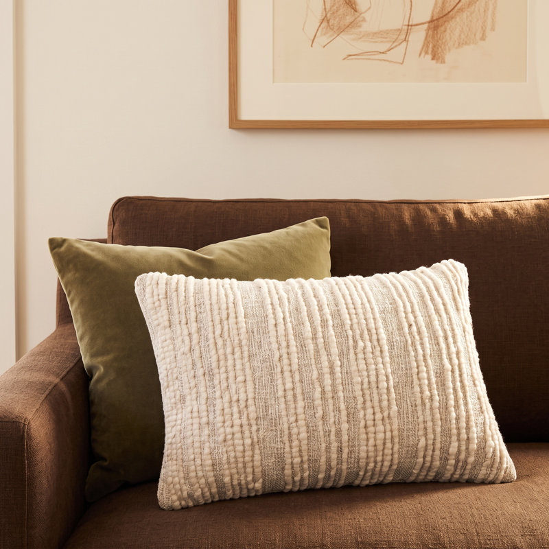 Sagitta Embroidered Wool Blend Throw Pillow, Down