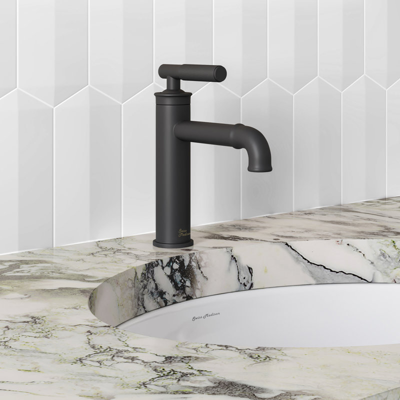 Avallon Single Hole, Single-Handle Sleek, Bathroom Faucet in Matte Black, Matte Black