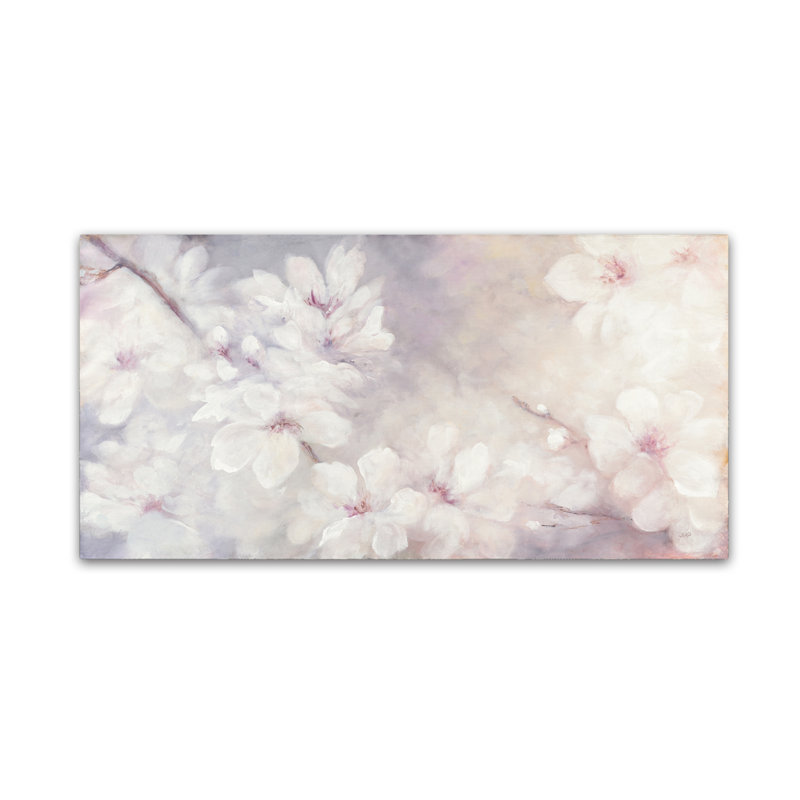 « cerises fleuries », reproduction sur toile tendue, H 10 po x l 19 po