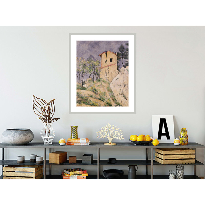 Maison avec mur fissuré par Paul Cézanne - Impression sur toile, H 40,43 po x l 33,5 po
