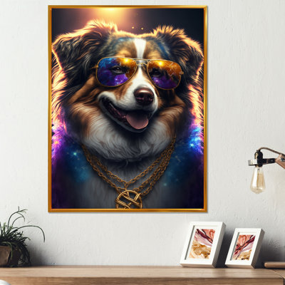 «Australian Shepherd Gangster in NYC», impression sur toile