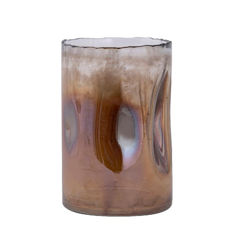 Glass Tealight Holder, 24cm H x 15cm W x 15cm D