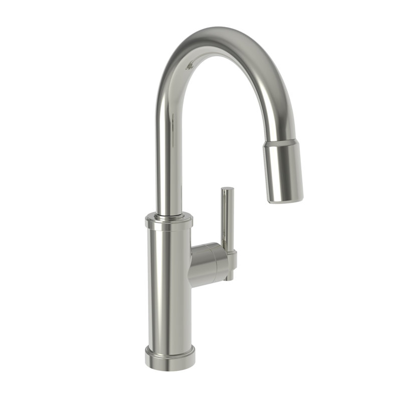 Seager Single Handle Pull Down Bar Faucet, Polished Nickel