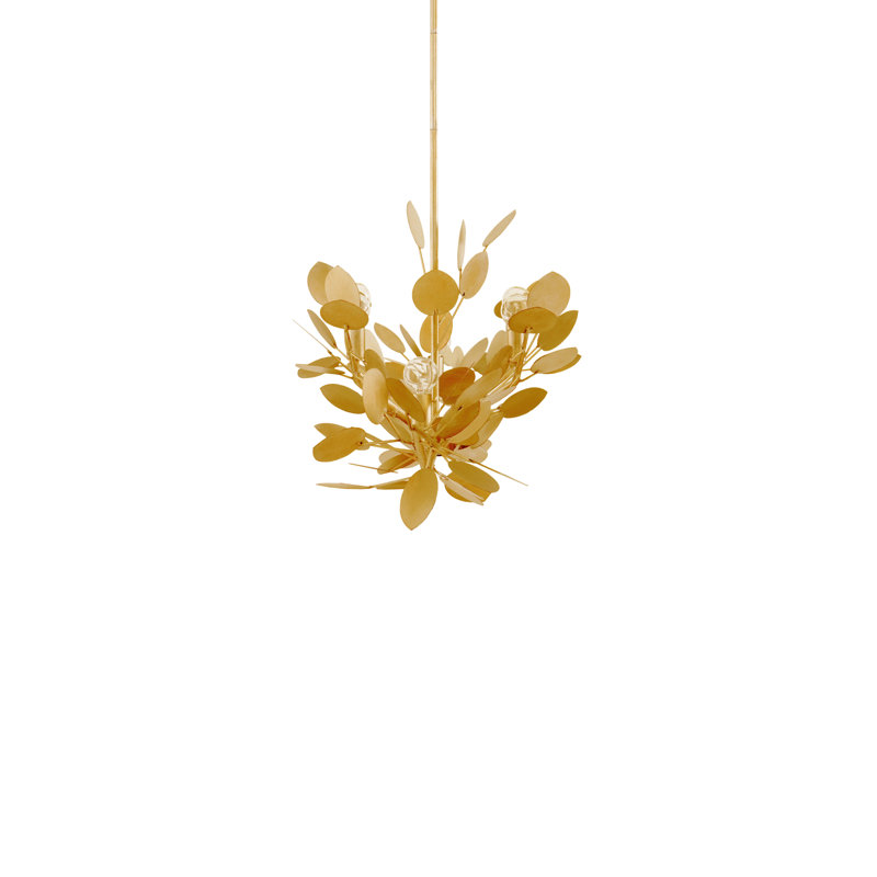 Lunaria 6 - Light Chandelier, Contemporary Gold Leaf
