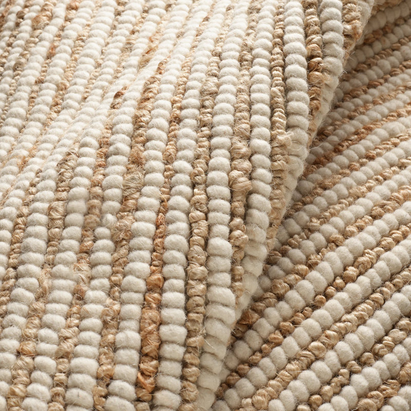Twiggy Natural Handwoven Wool/Jute Rug, Rectangle 5' x 8'