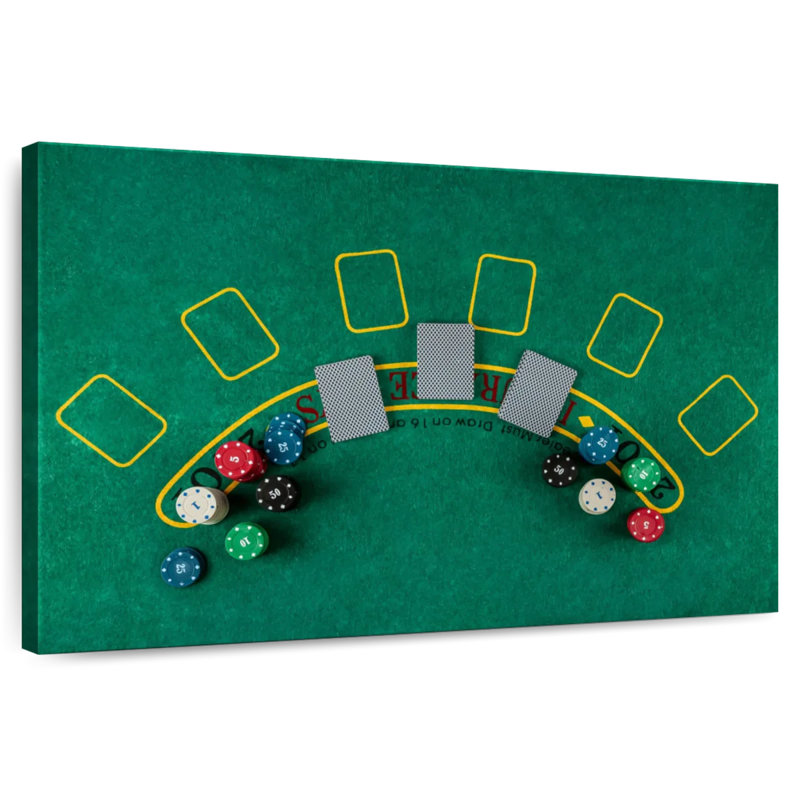 Top View Of Blackjack Table, 32" H x 48" W